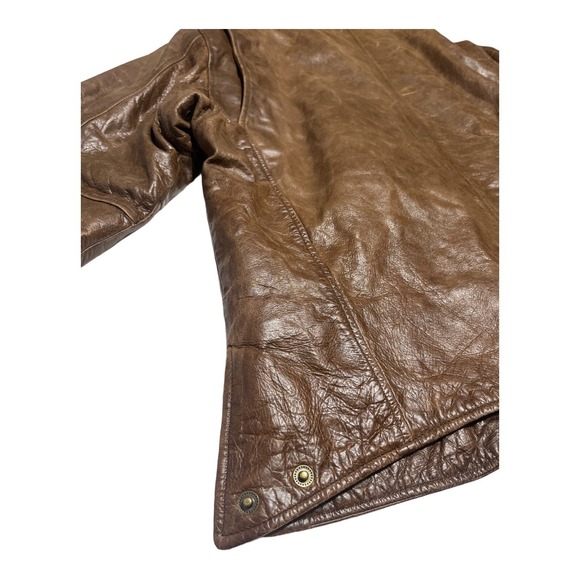 Marc New York Andrew Marc Distressed Leather BROWN Jacket Mens‎ LARGE Biker - Picture 16 of 16